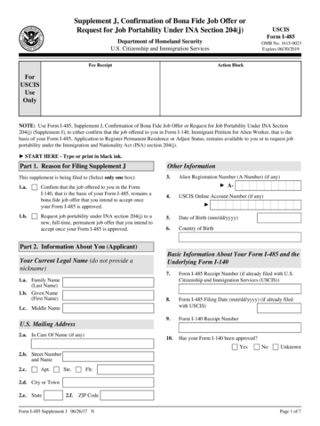 Form I-485 Supplement J - Edit, Fill, Sign Online | Handypdf