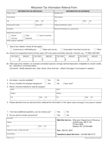 Form P-626 - Wisconsin Department Of Revenue - Edit, Fill, Sign Online ...