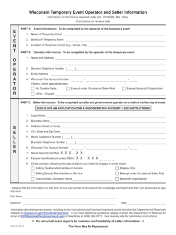 Form S-240 - Wisconsin Department Of Revenue - Edit, Fill, Sign Online ...