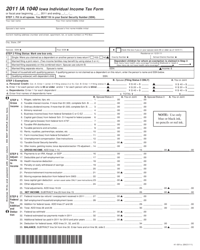 Iowa Individual Tax Form 2007 Edit, Fill, Sign Online Handypdf