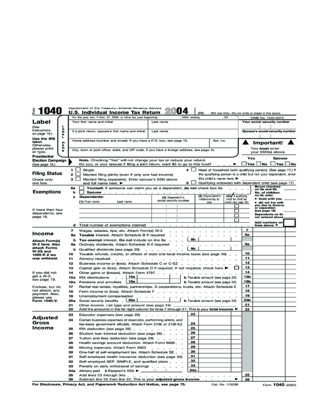 2004 Form 1040