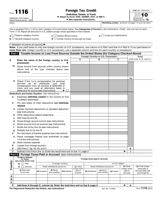 2010 Form 1116