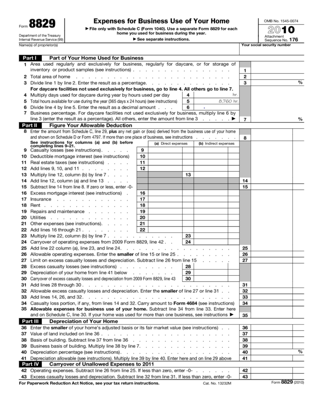 2010 Form 8829 