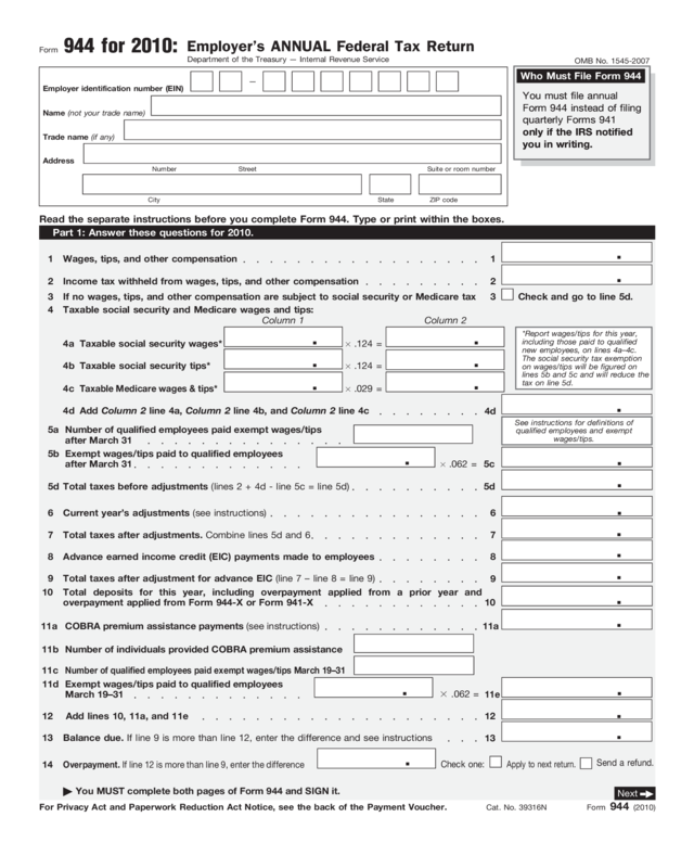 2010 Form 944