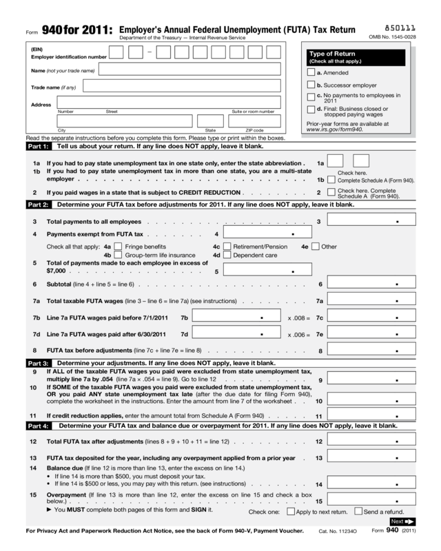 2011 Form 940