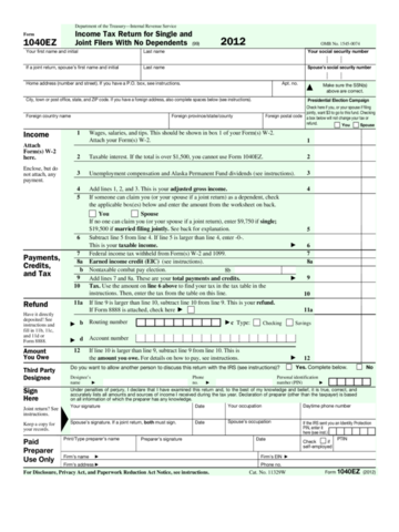 download and print 1040ez form