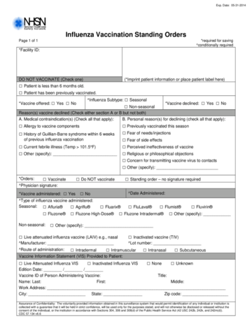 57.134 Pt Flu Vacc Standing Ord Blank - Edit, Fill, Sign Online | Handypdf