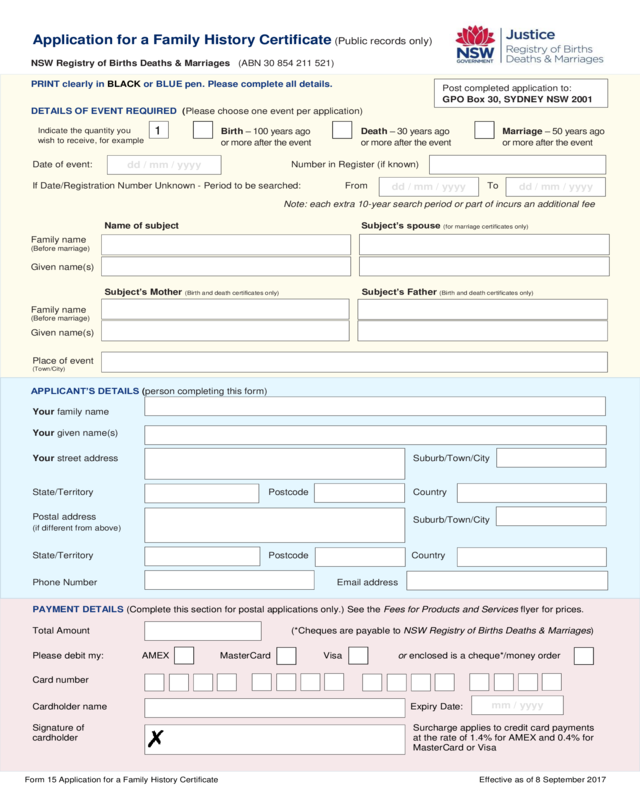 Apply For Family History Certificate Edit Fill Sign Online Handypdf