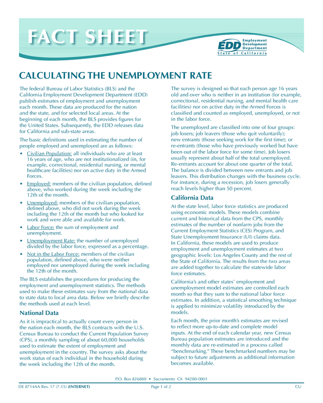 Calculating The Unemployment Rate (De 8714Aa)