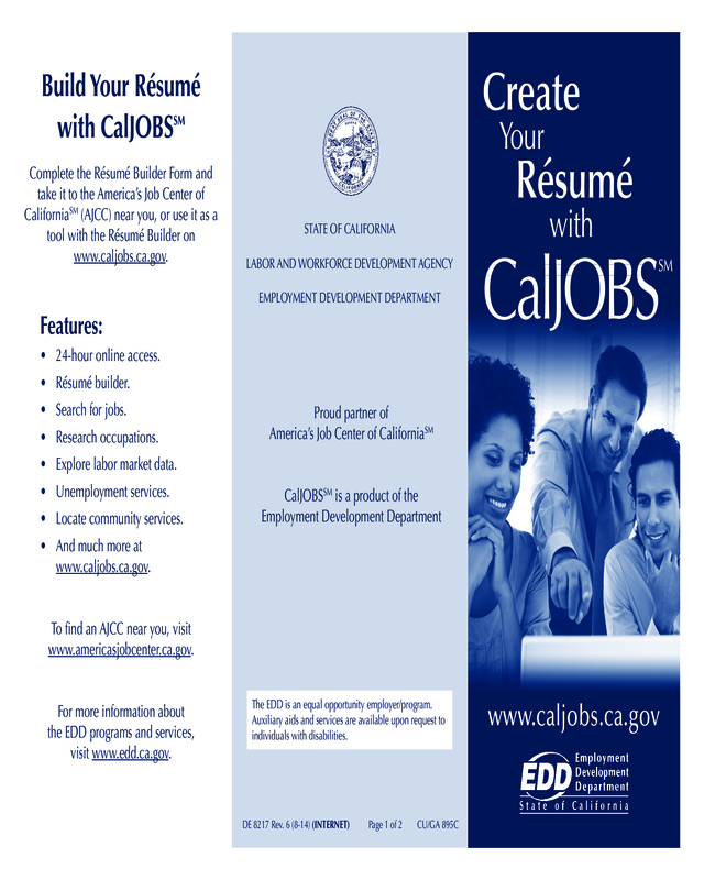 Create Your Resume With Caljobs