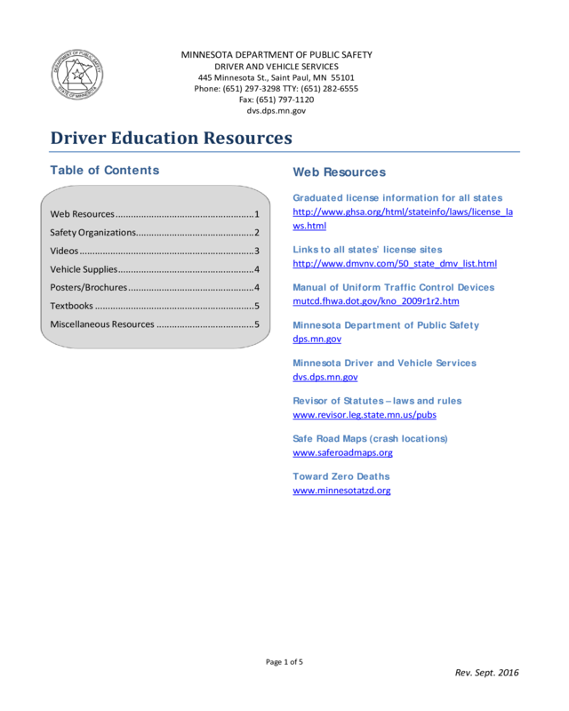 Driver Education Resources