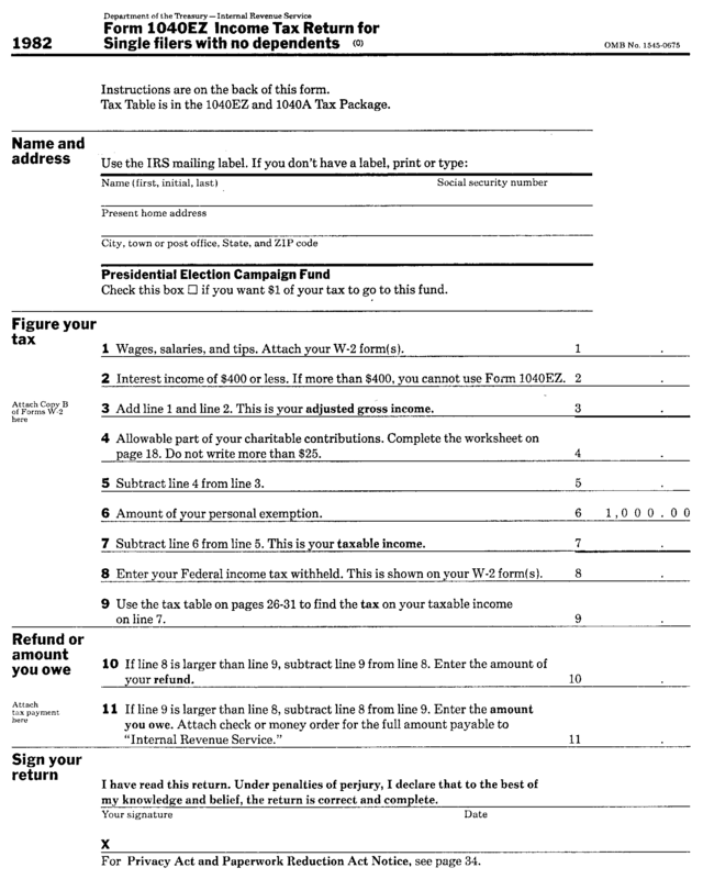 Form 1040 Ez 1982 Edit Fill Sign Online Handypdf 