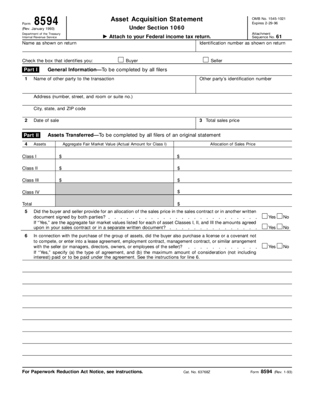 Instructions For Form 8594