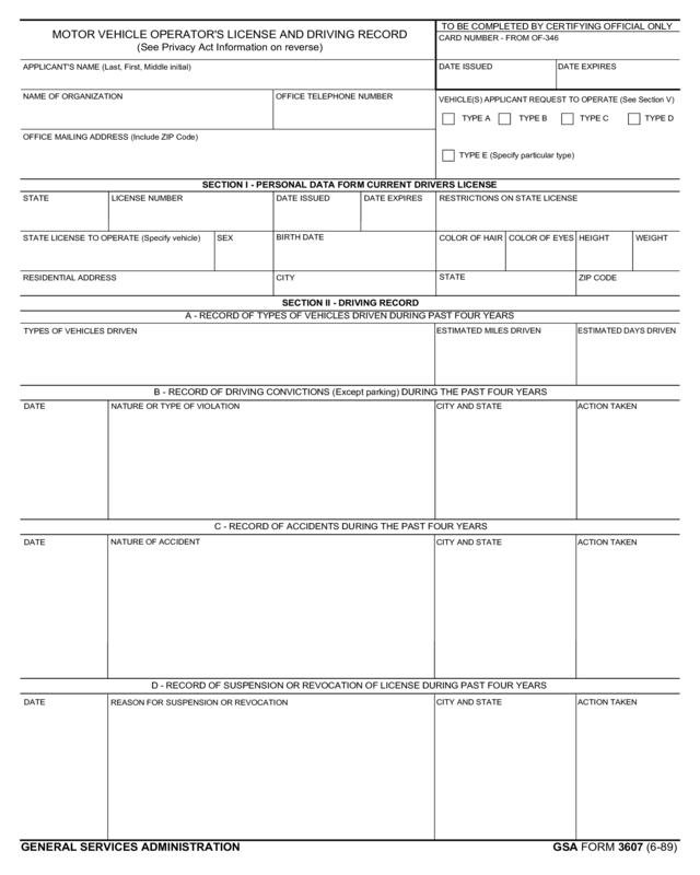 Gsa 3607 Form