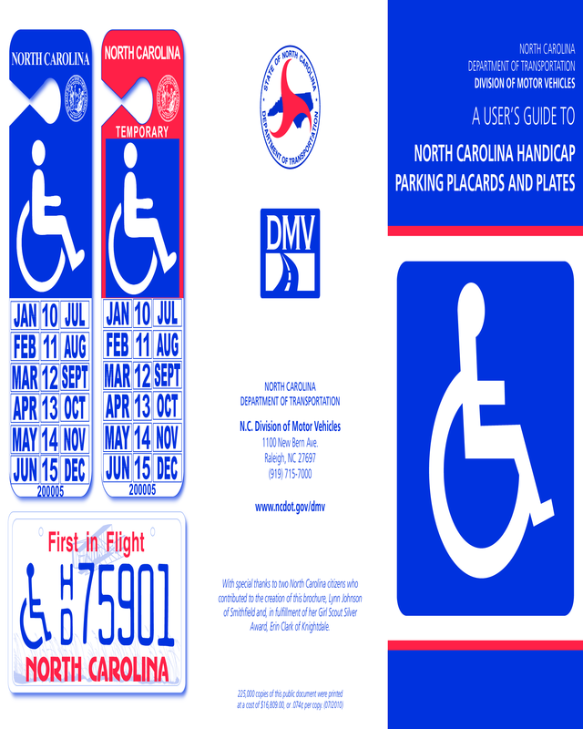 Handicap Parking Placard & Plate User Guide