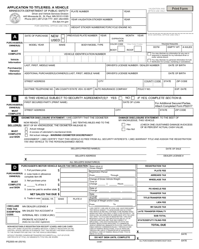 Mv Titleand Register Motor Vehicle Application - Edit, Fill, Sign ...