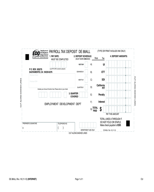 Payroll Tax Deposit (De 88All)