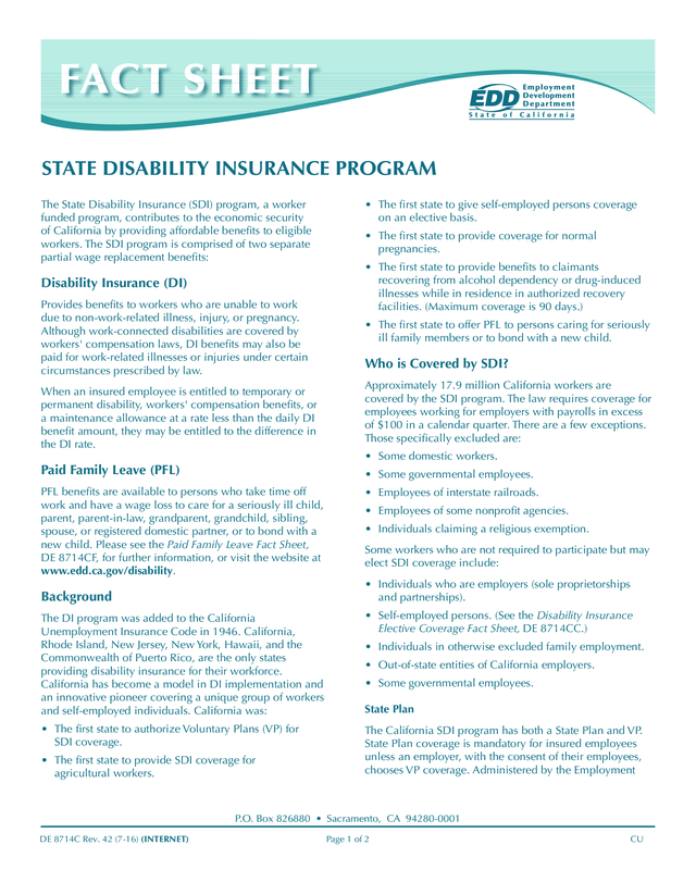 Sdi Program Fact Sheet (De 8714C)