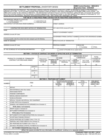 Settlement Proposal (Inventory Basis) - Edit, Fill, Sign Online | Handypdf