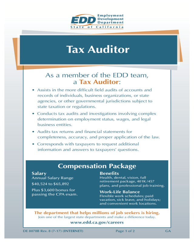 Tax Auditor Flyer (De 8078B)