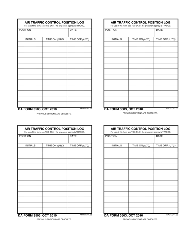 Air Traffic Control Position Log