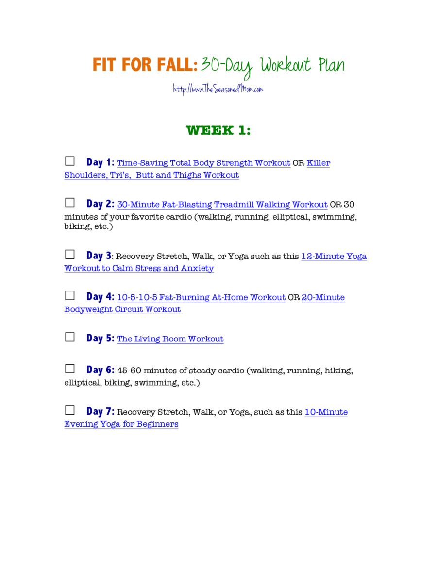 Fit for Fall Workout Plan