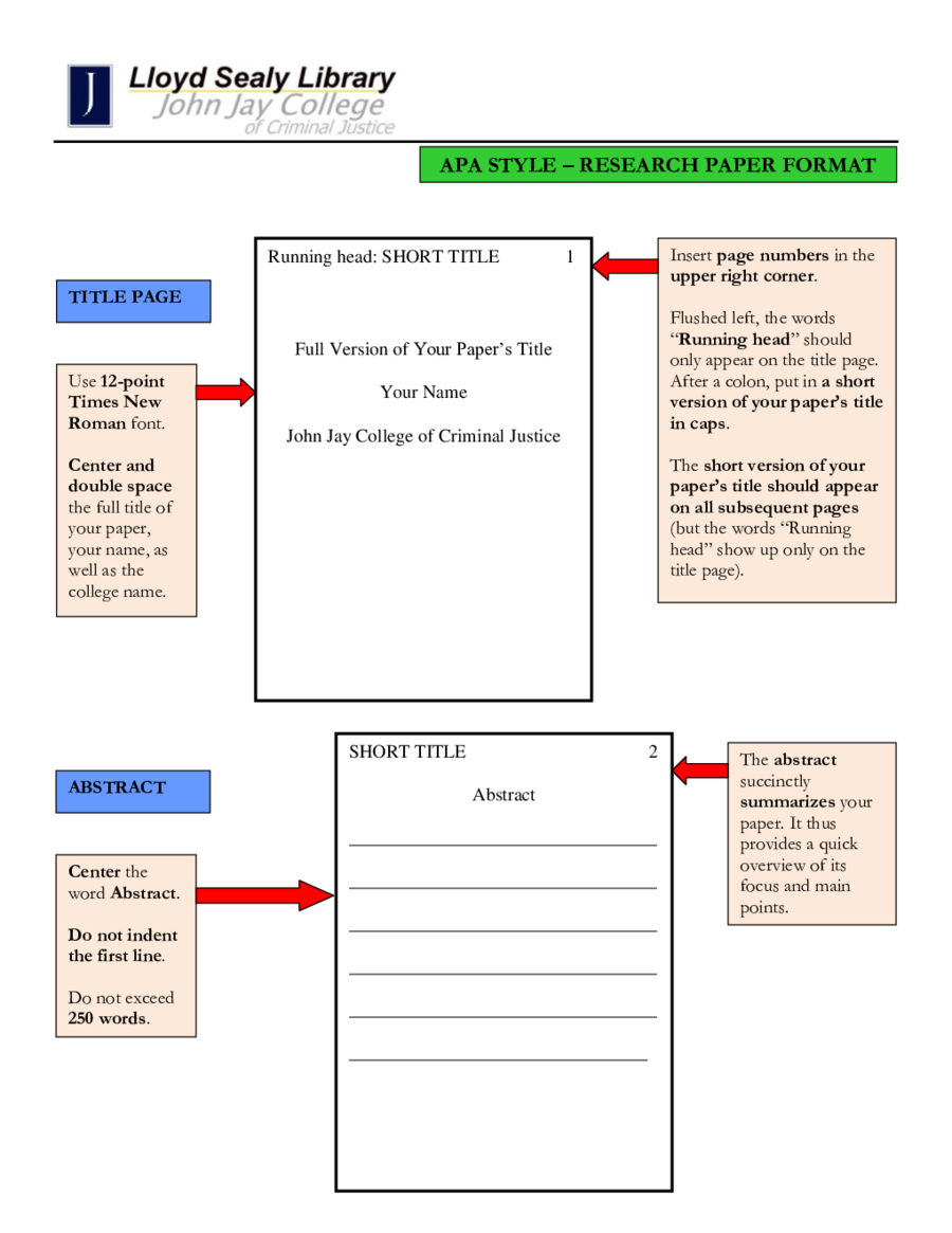 Apa Title Page Template