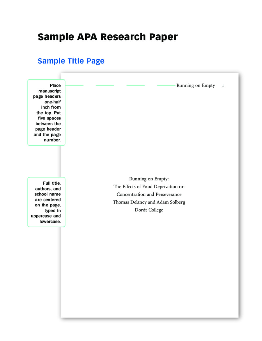 example apa format title page