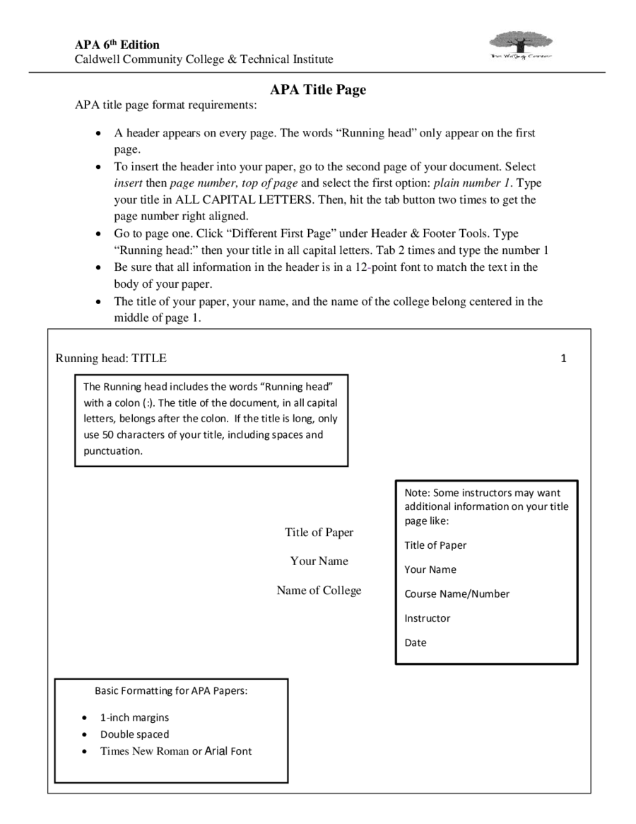 21 Apa Title Page Fillable Printable Pdf Forms Handypdf