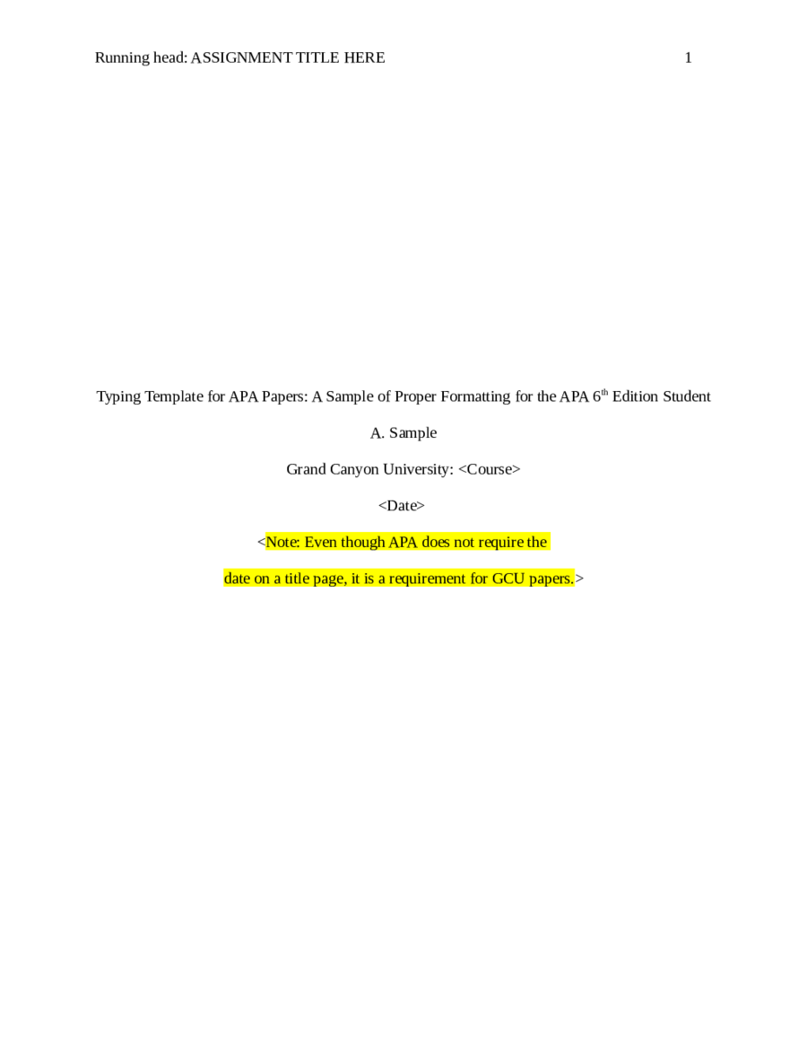 title page for apa format essay