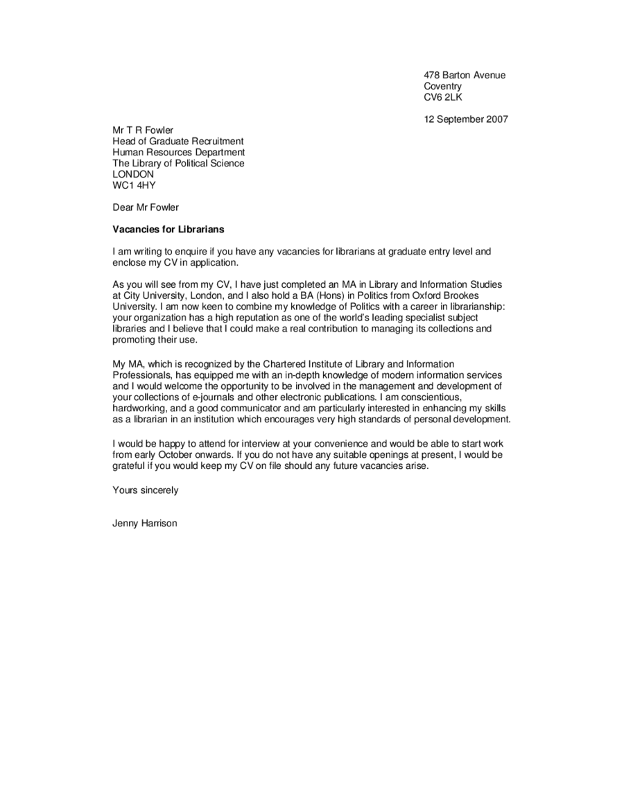 Speculative Application Letter Template