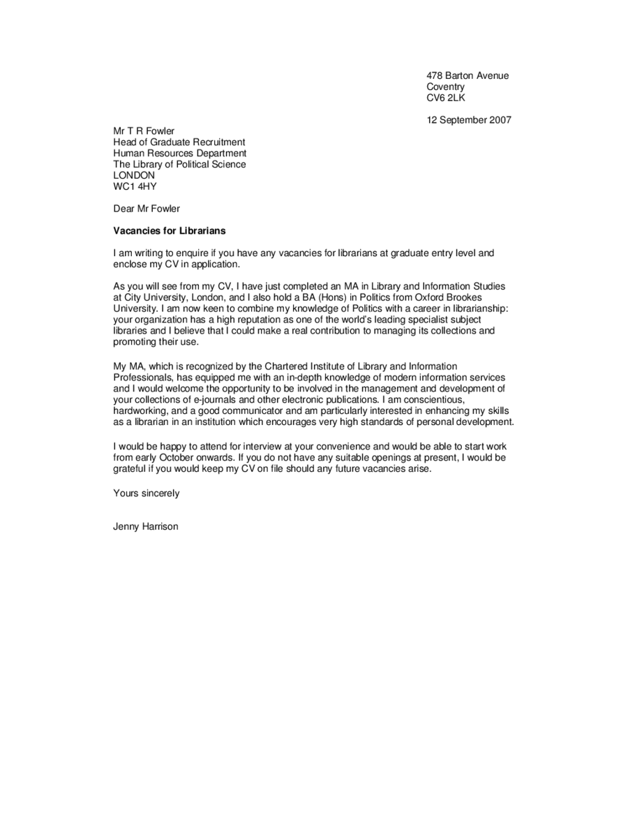 Speculative Application Cover Letter   Application Letter Format 02 