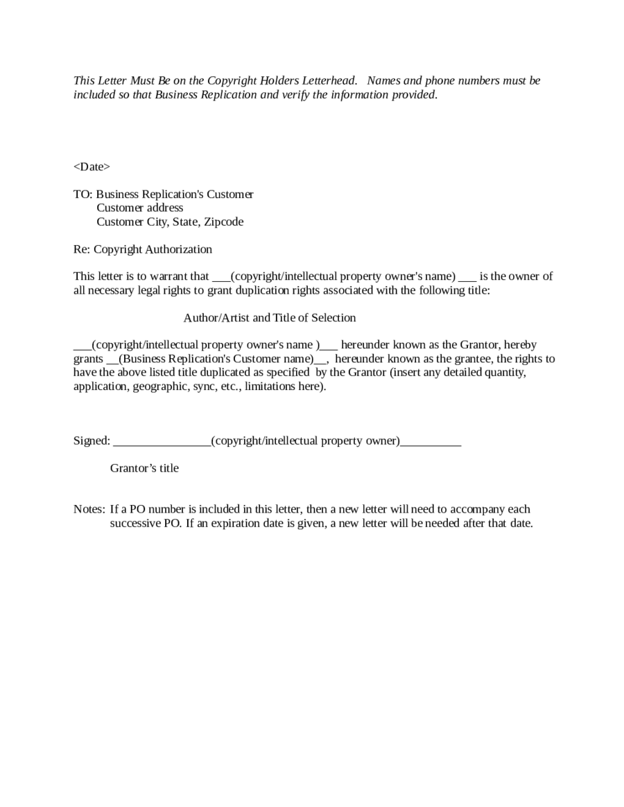 Authorization Letter Format Pdf