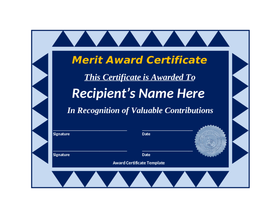 Award Certificate Template