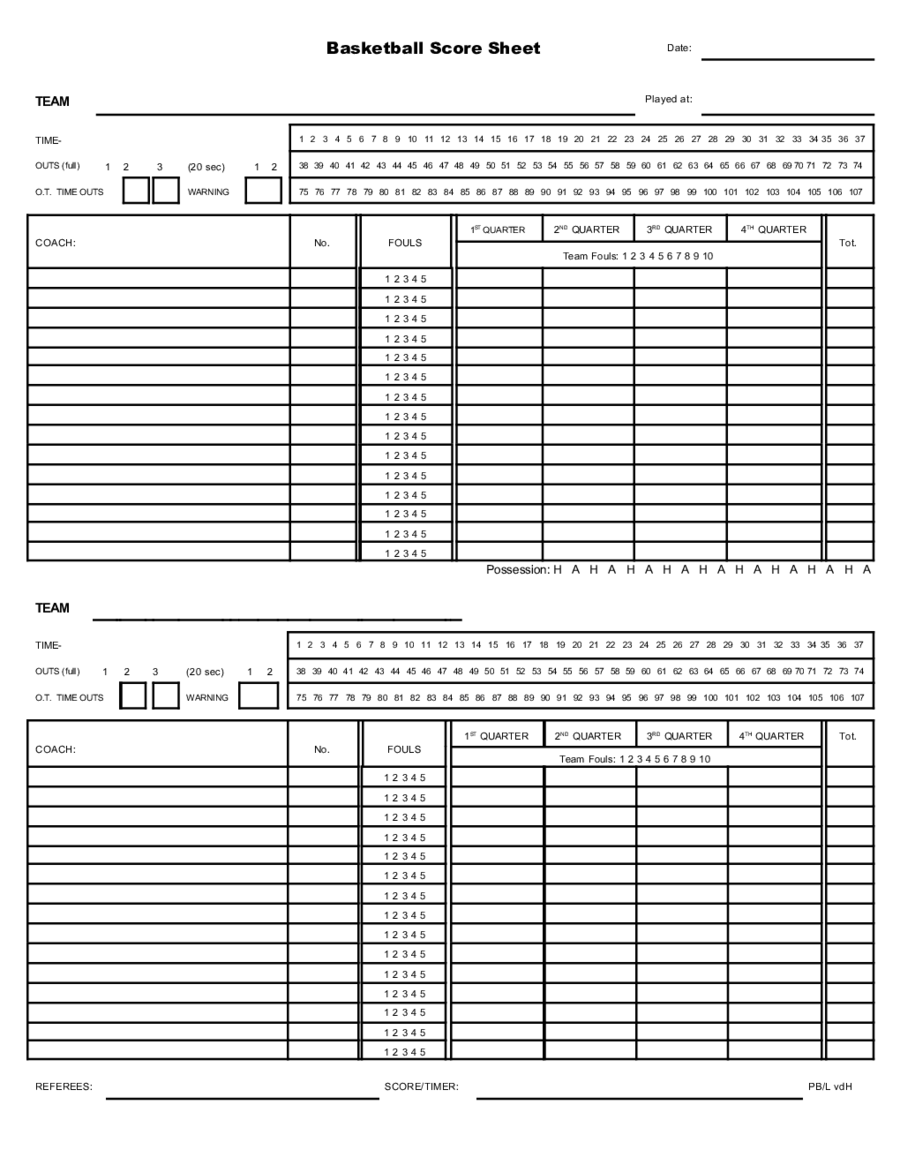 scoresheet for apba baseball