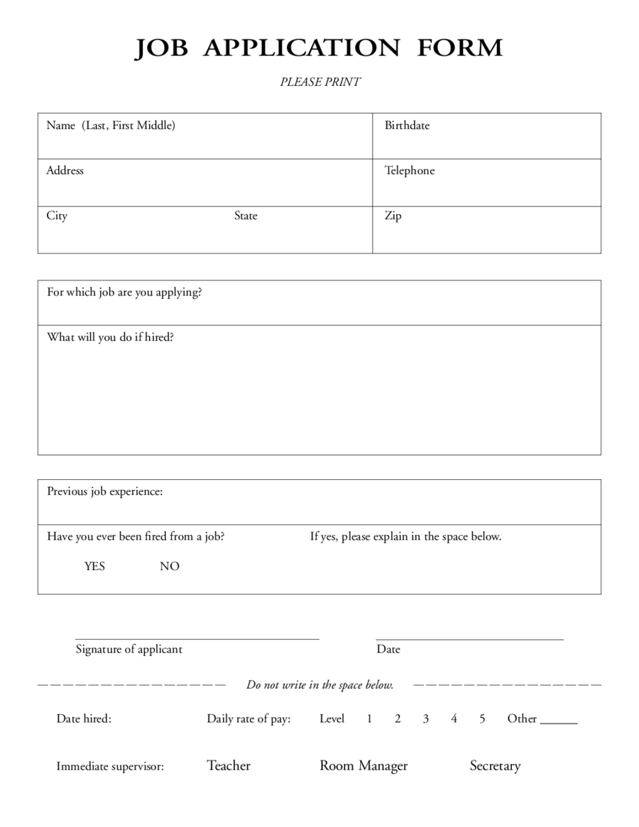 Online job application print outs