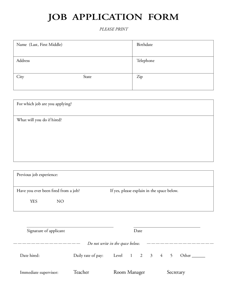 Basic Job Application Forms Download Edit, Fill, Sign Online Handypdf