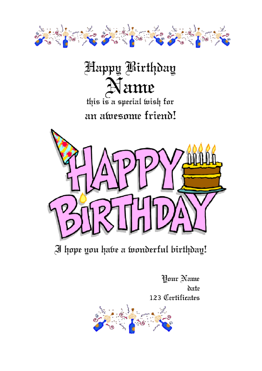 Free Birthday Gift Certificate Template 