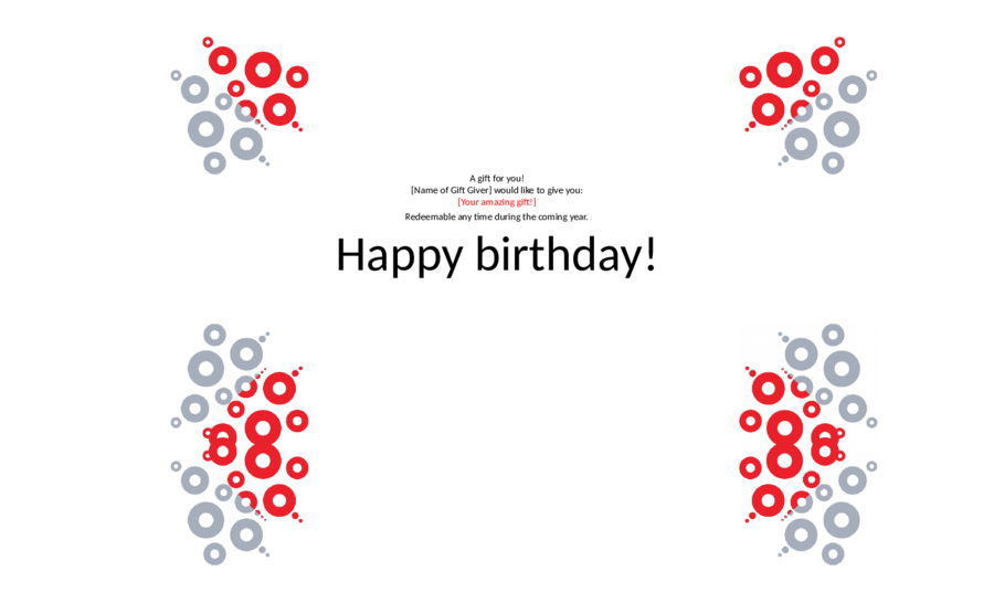 Birthday Gift Certificate Template