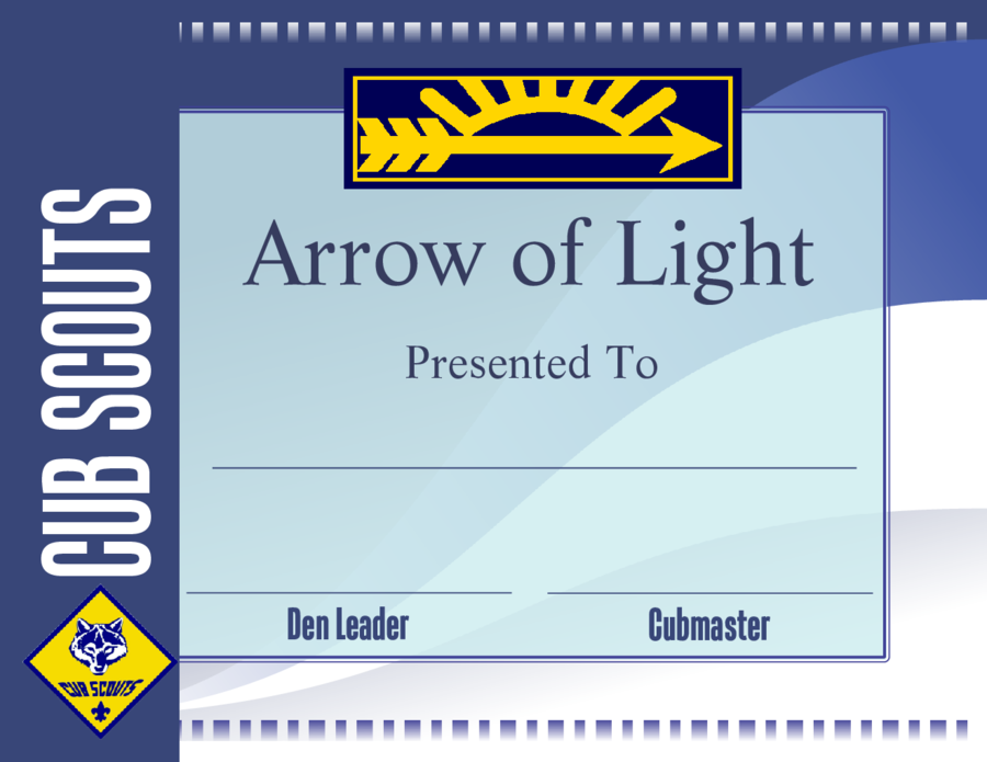 Arrow of Light Certificate Template