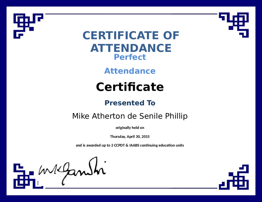 Certificate Of Attendance
