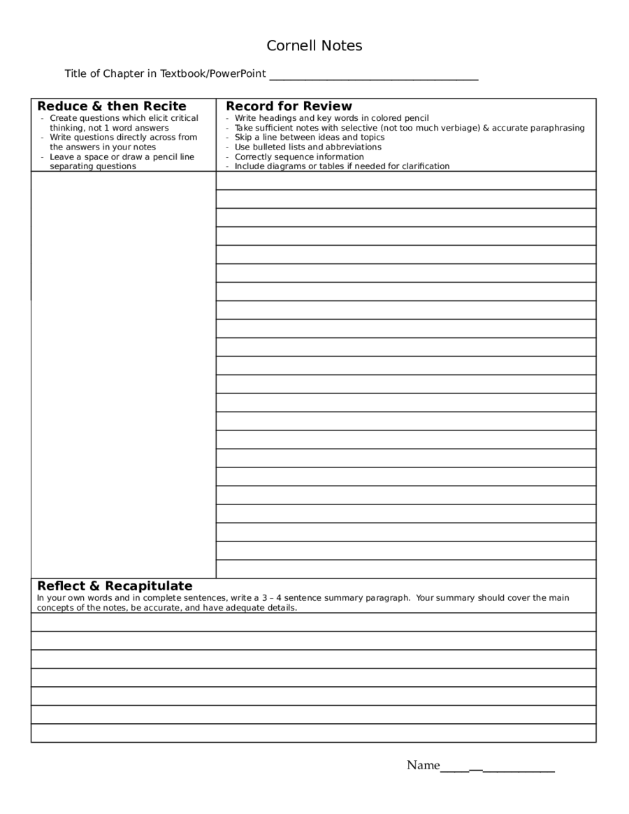 2024 Cornell Notes Template Fillable, Printable PDF & Forms Handypdf