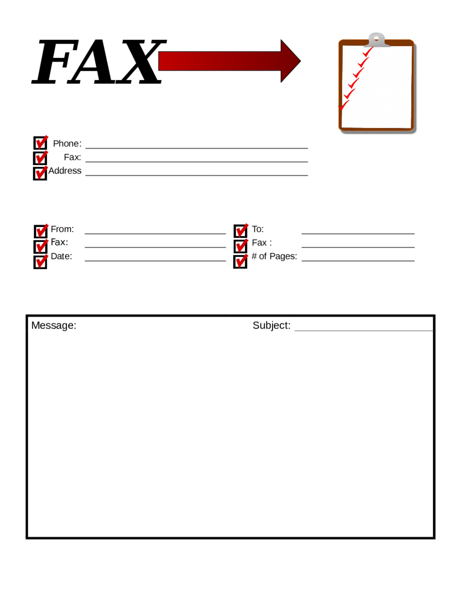 Free Fax Cover Sheets: Clipboard Fax Cover Sheet