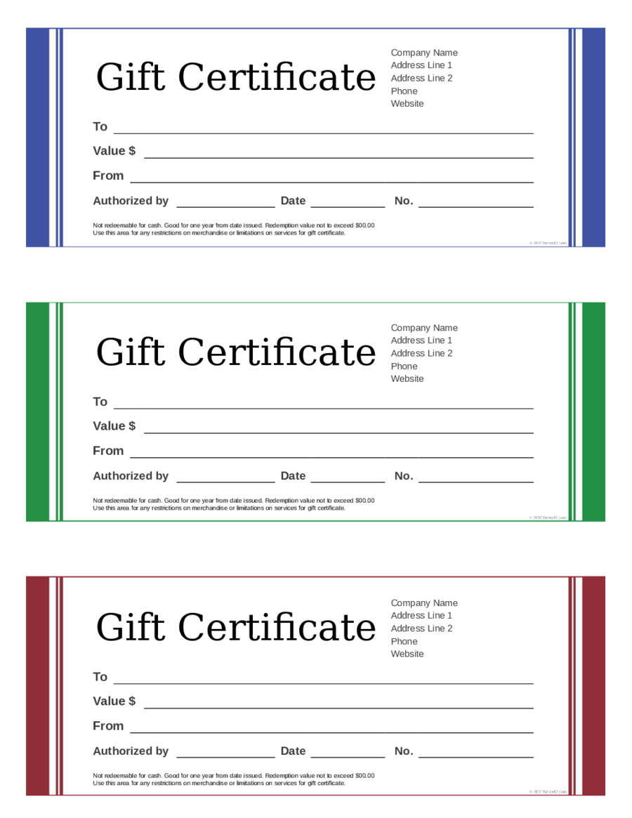 2022 Gift Certificate Form Fillable Printable PDF Forms Handypdf