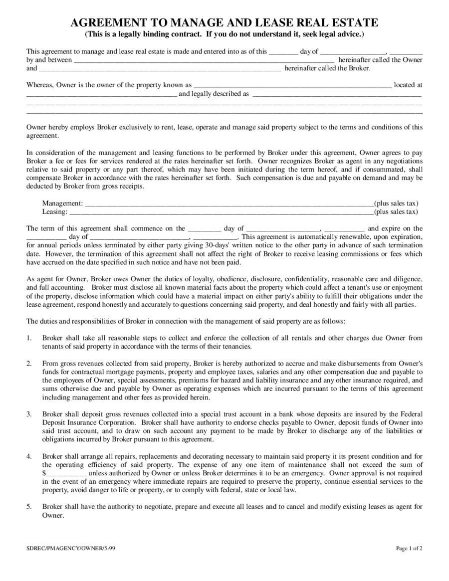 Blank Lease Purchase Agreement