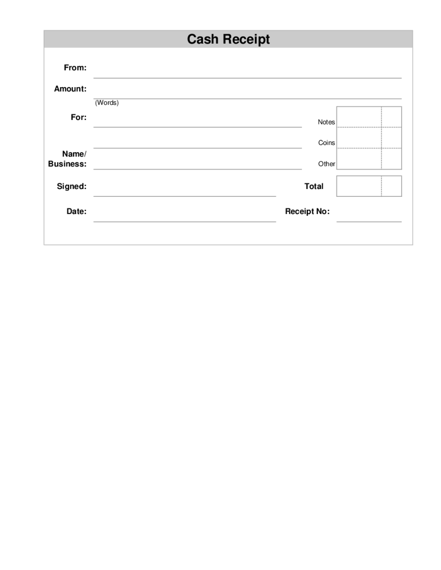 Printable Blank Receipt