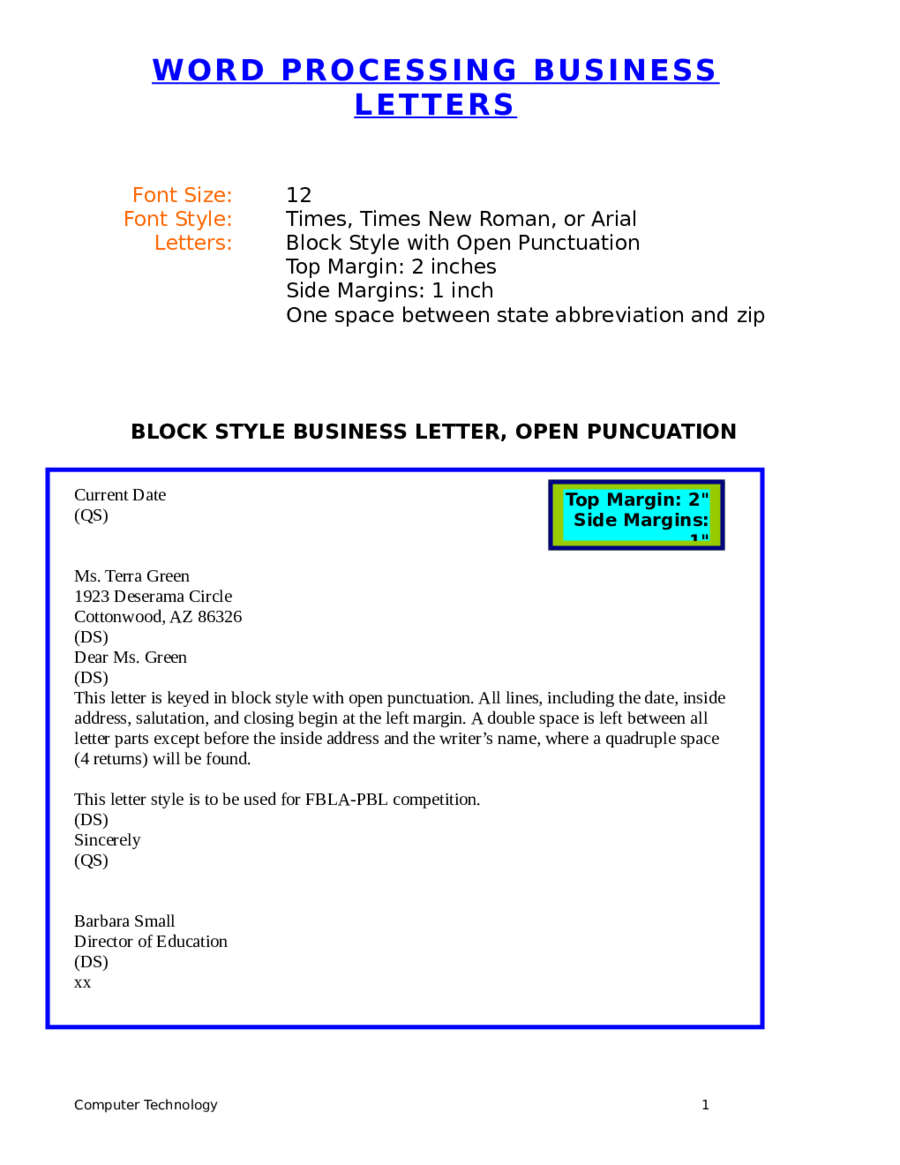 Block Format Letter