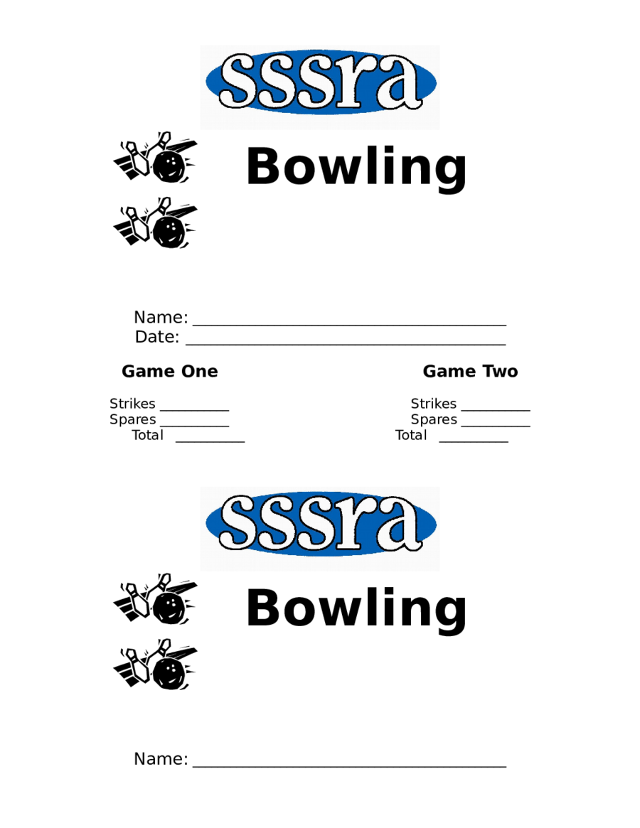 Print Bowling Score Sheet