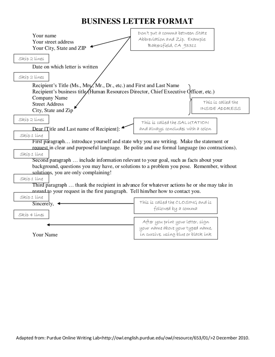 Template For Business Letter  Edit, Fill, Sign Online  Handypdf