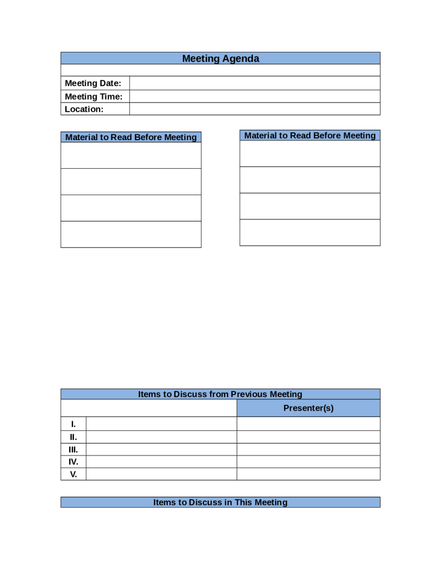 21 Meeting Agenda Template - Fillable, Printable PDF & Forms Within Meeting Agenda Template Word 2010